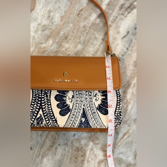 SPARTINA 449 navy blue and cream floral linen purse - Picture 7 of 10